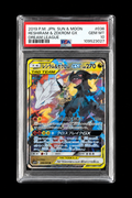Japanische Reshiram & Zekrom GX 036/049 aus Dream League 2019 im PSA-10-Slab, Zertifikatsnummer 109523027